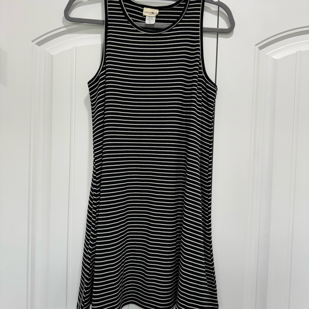 Natural Life Black and White Striped Mini Dress
